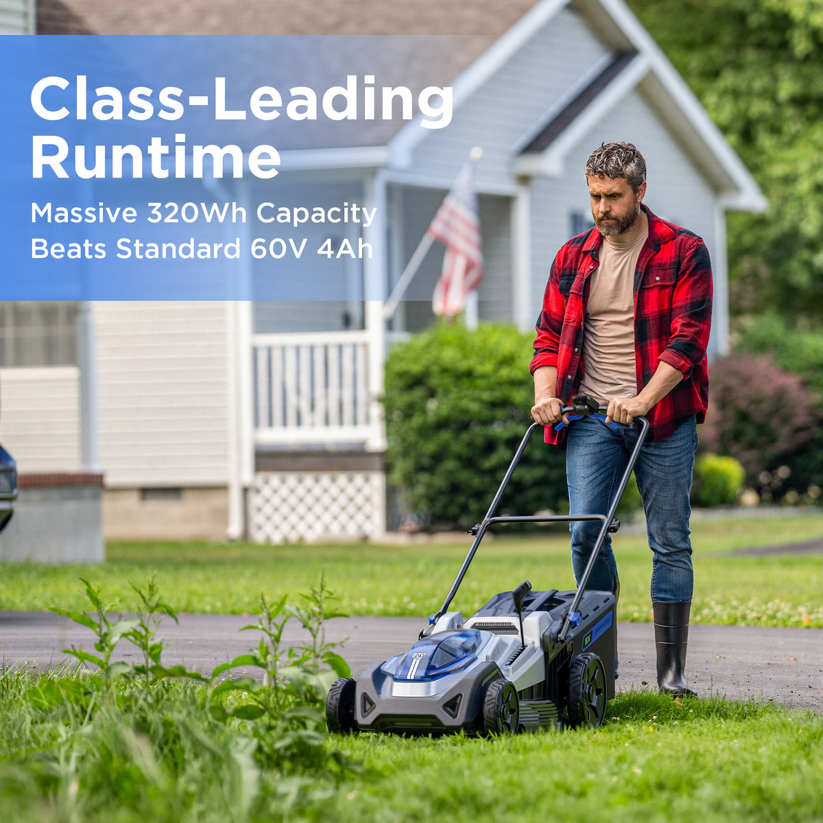 Kraftsense U40X 40V Brushless Dual-Battery 21-inch Lawn Mower (510mm)