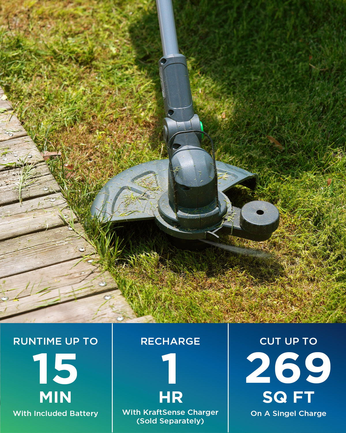Kraftsense Slim 20V 2.0Ah Cordless Brushless String Trimmer