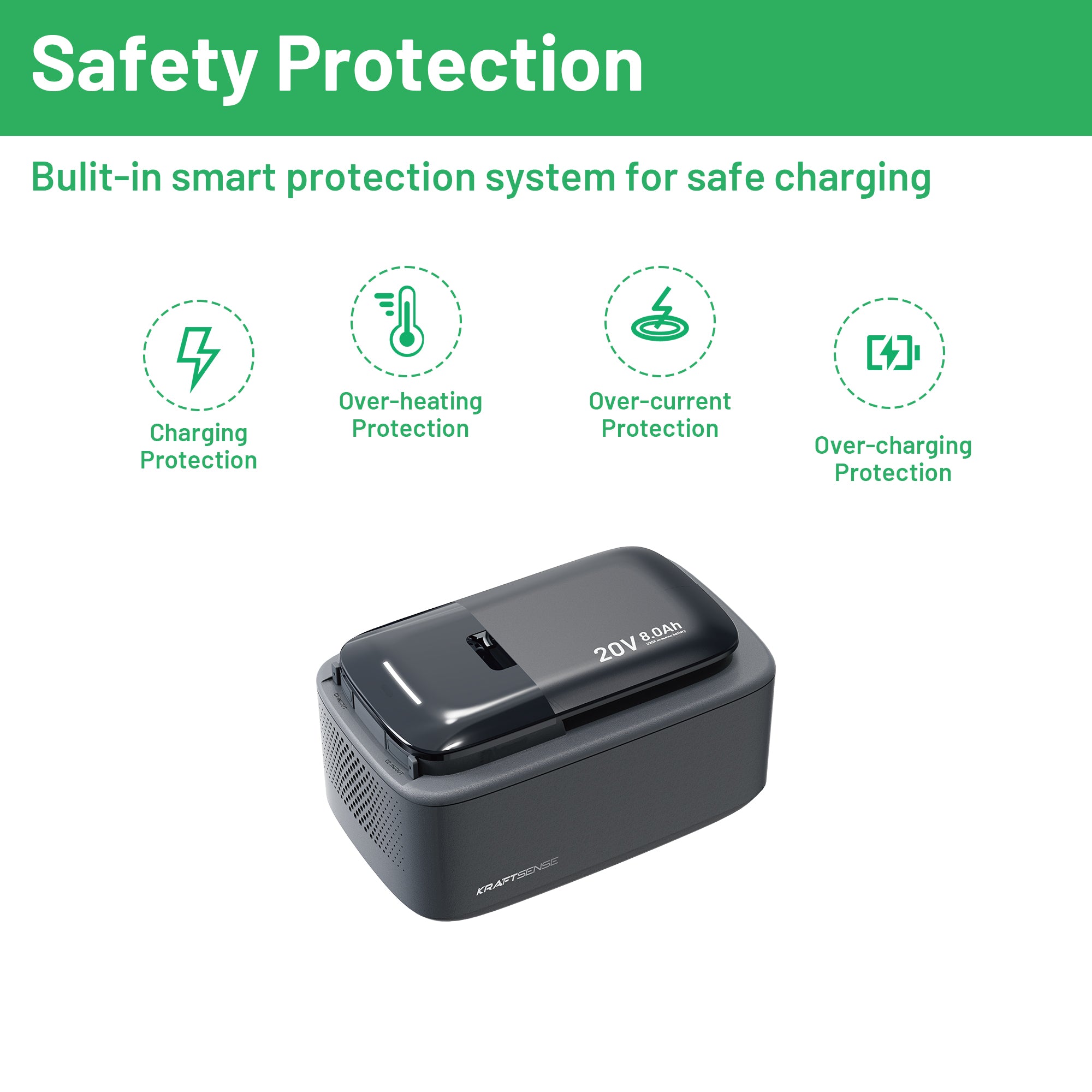 Kraftsense U20X Slim 20V 2-in-1 Tool Battery & Power Bank 8.0Ah