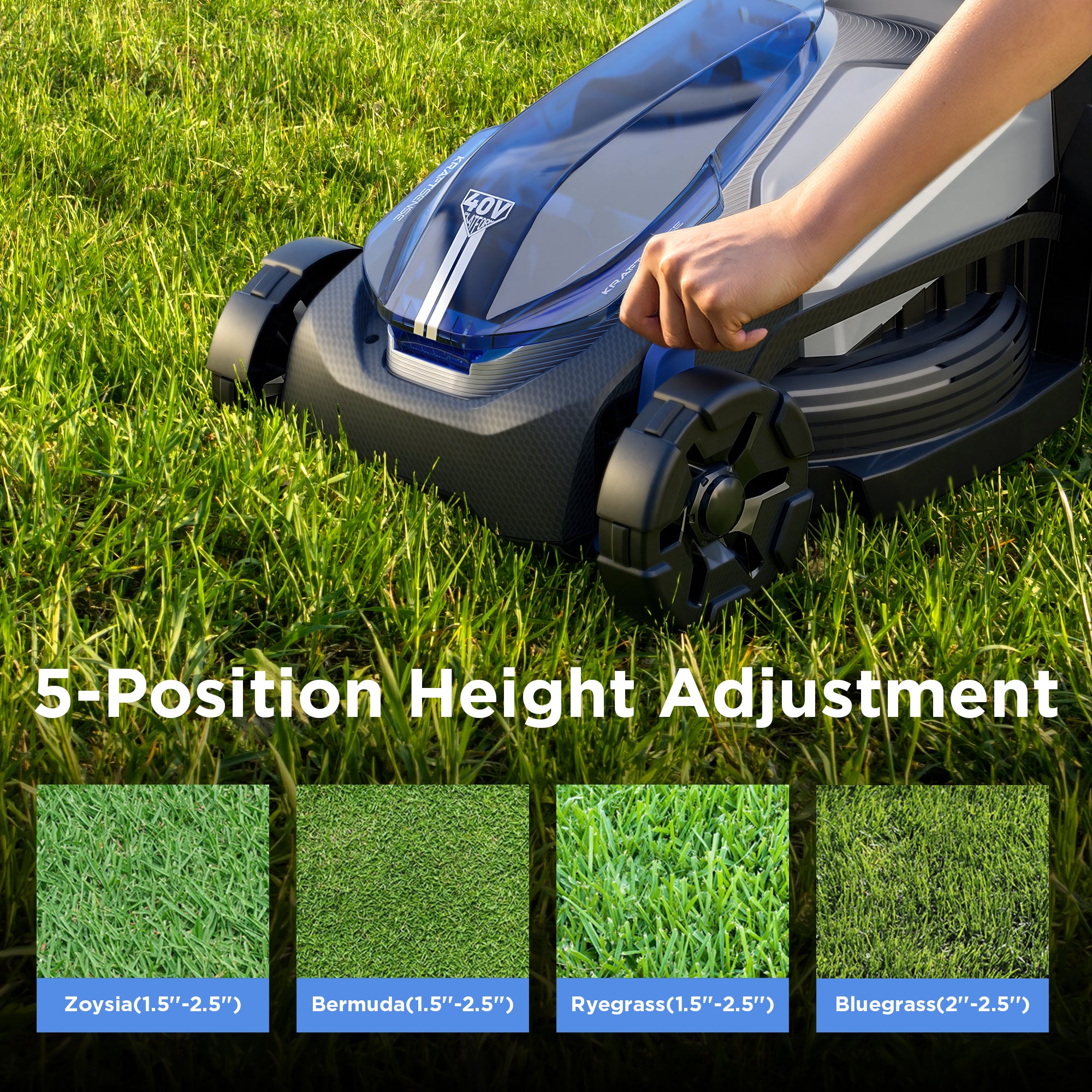 KraftSense U40X 40V Brushless Cordless 18-Inch Lawn Mower