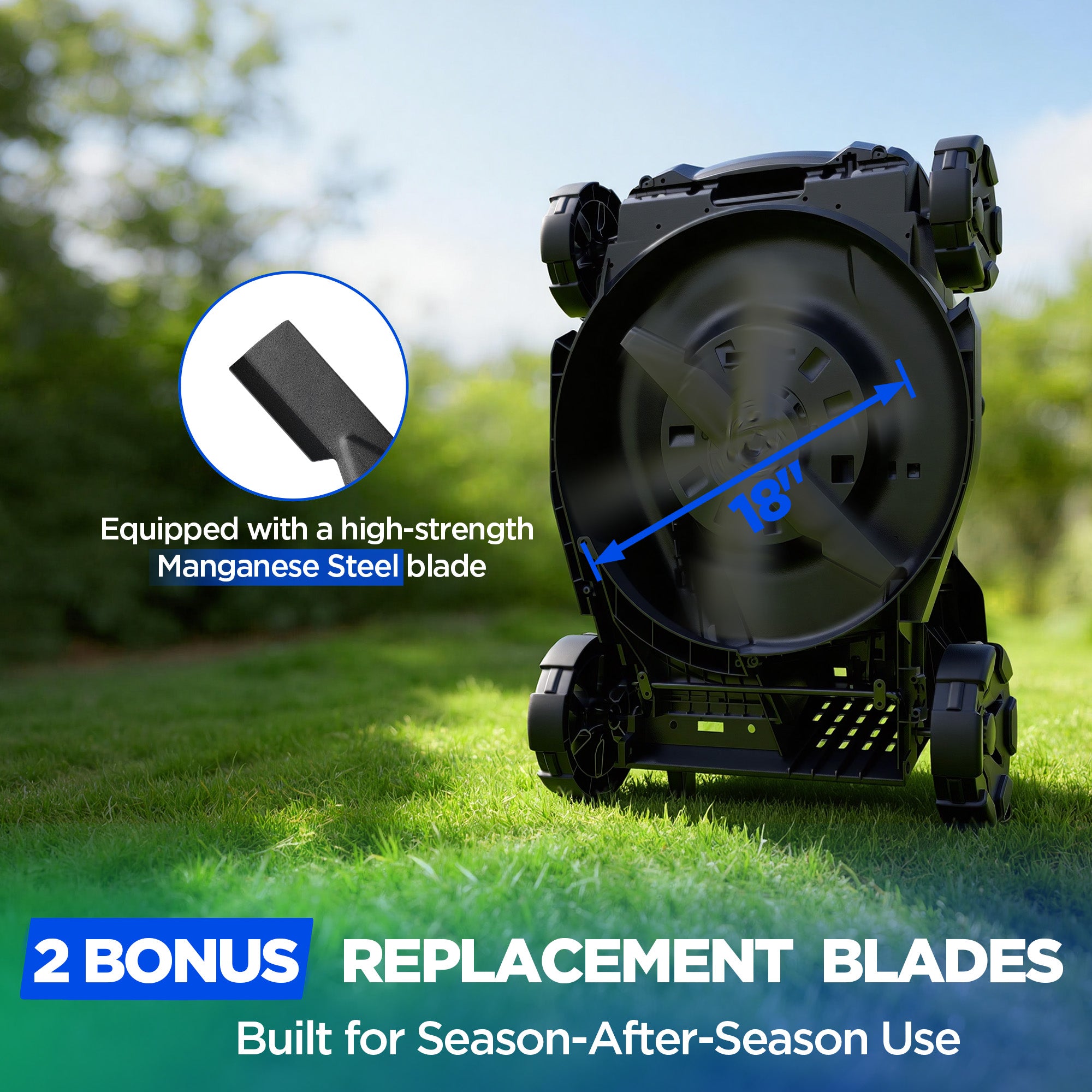KraftSense U40X 40V Brushless Cordless Lawn Mower 18" with 4.0Ah Battery