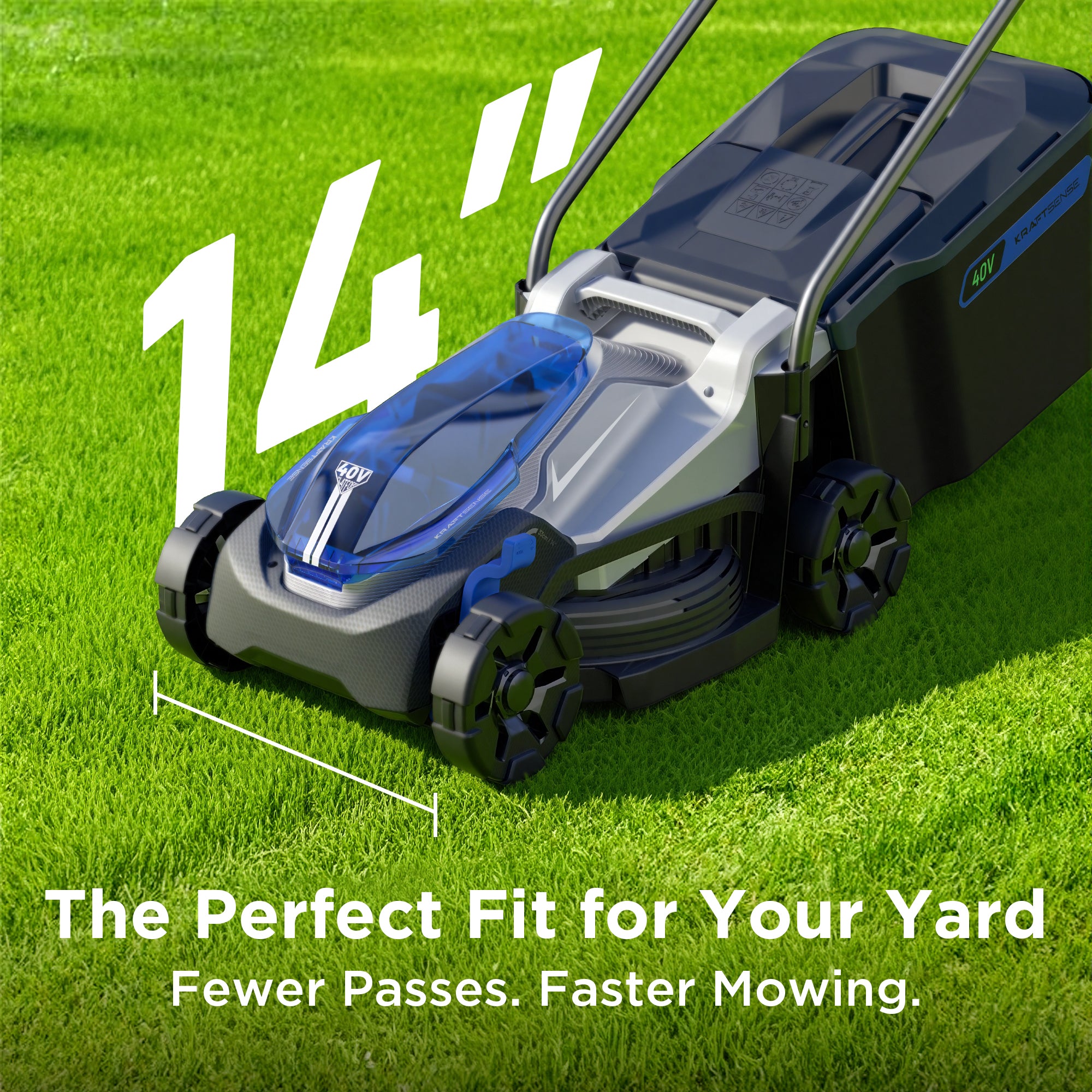 KraftSense U40X 40V Brushless Cordless 18-Inch Lawn Mower