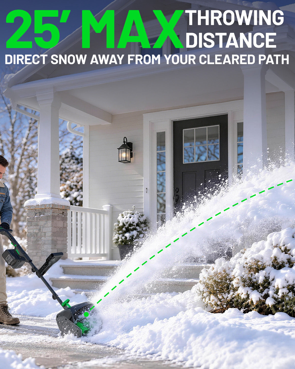 KraftSense 13" Brushless Snow Shovel Dual-Battery Kit with 2 x 5.0Ah Batteries and Charger