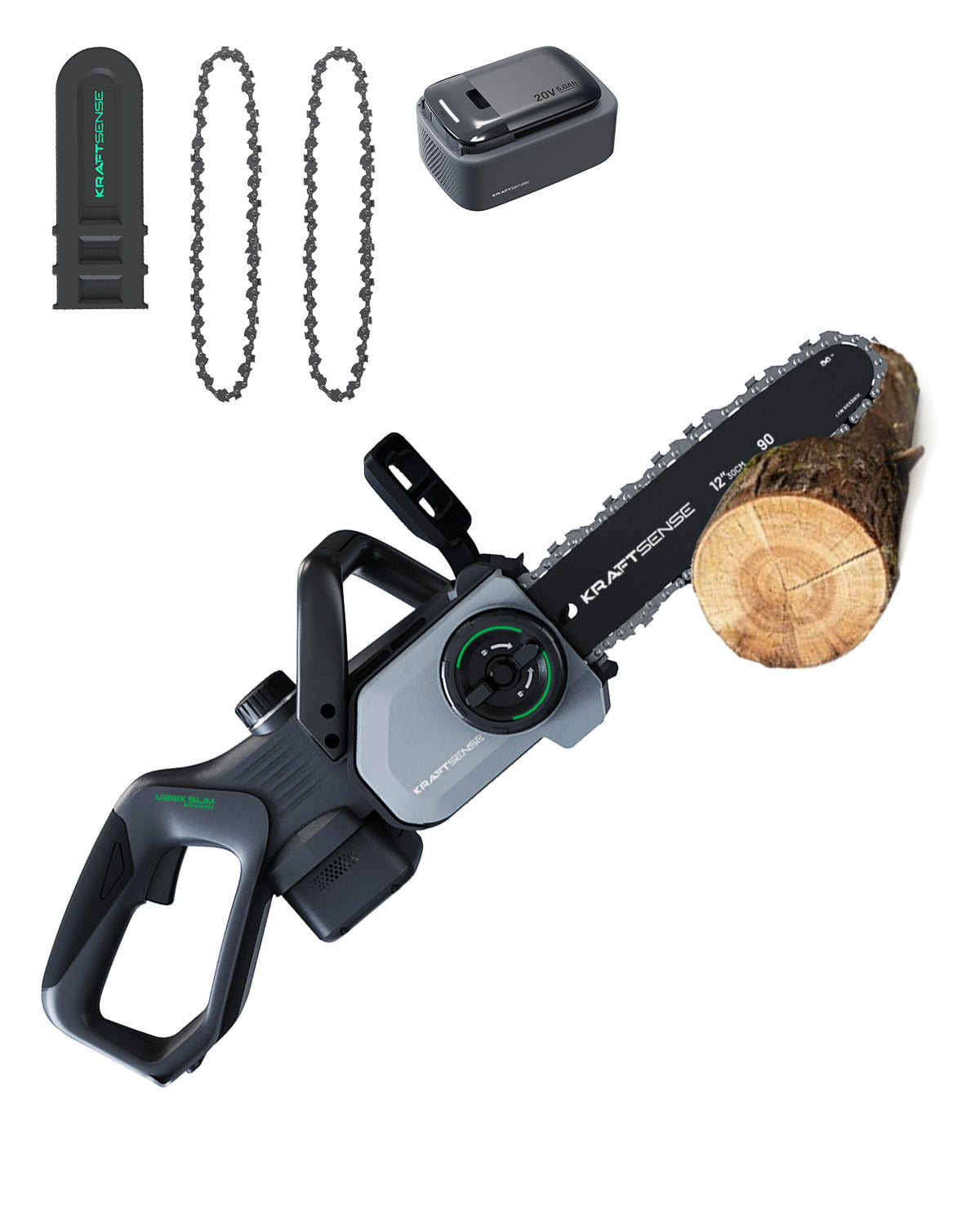Kraftsense U20X Slim 20V Brushless Chainsaw | with 2.0Ah Battery Options
