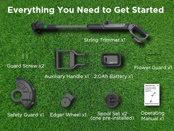 Kraftsense Slim 20V 2.0Ah Cordless Brushless String Trimmer