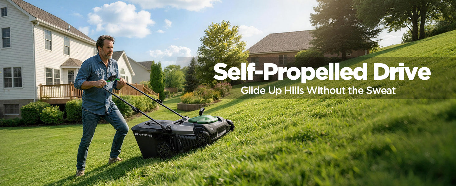 Kraftsense U20X Slim 40V Brushless Self-Propelled Cordless Lawn Mower 18