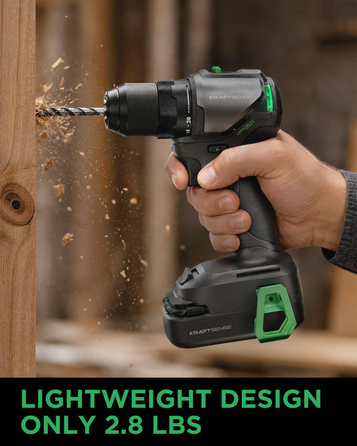 U20X Brushless 2-Speed Drill — Single Battery Kit (U20X-2.0Ah Slim, No Charger)