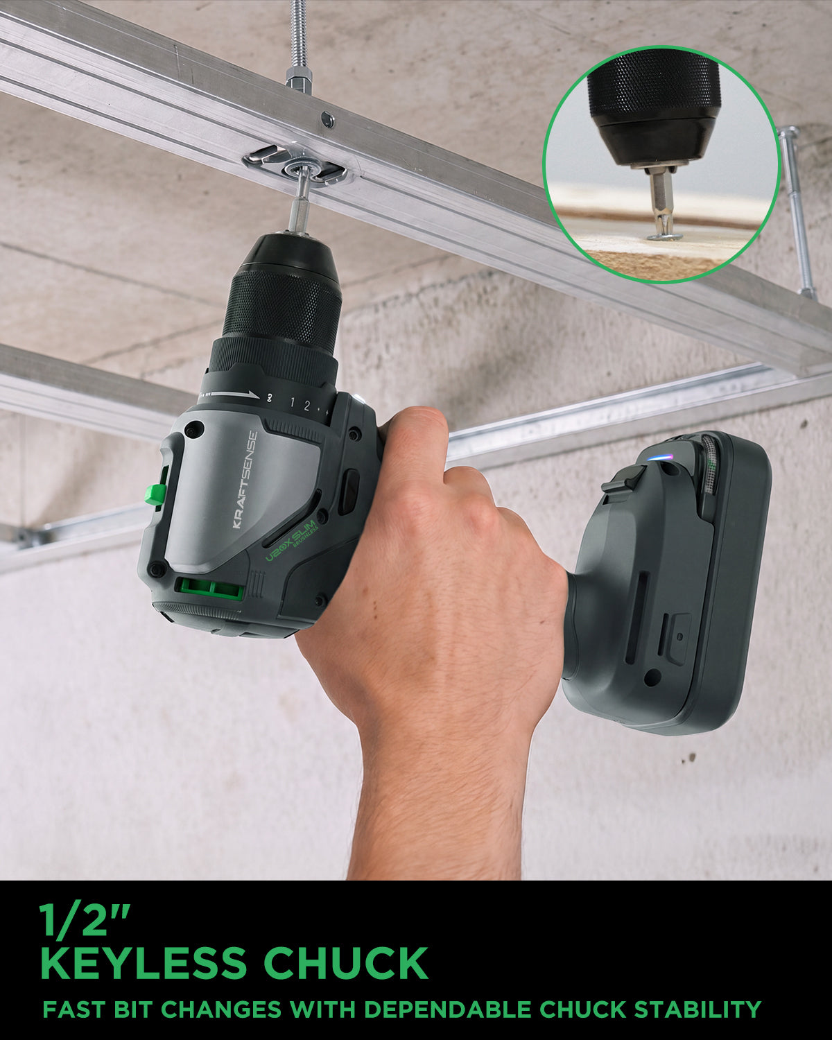 U20X Brushless 2-Speed Drill — Single Battery Kit (U20X-2.0Ah Slim, No Charger)