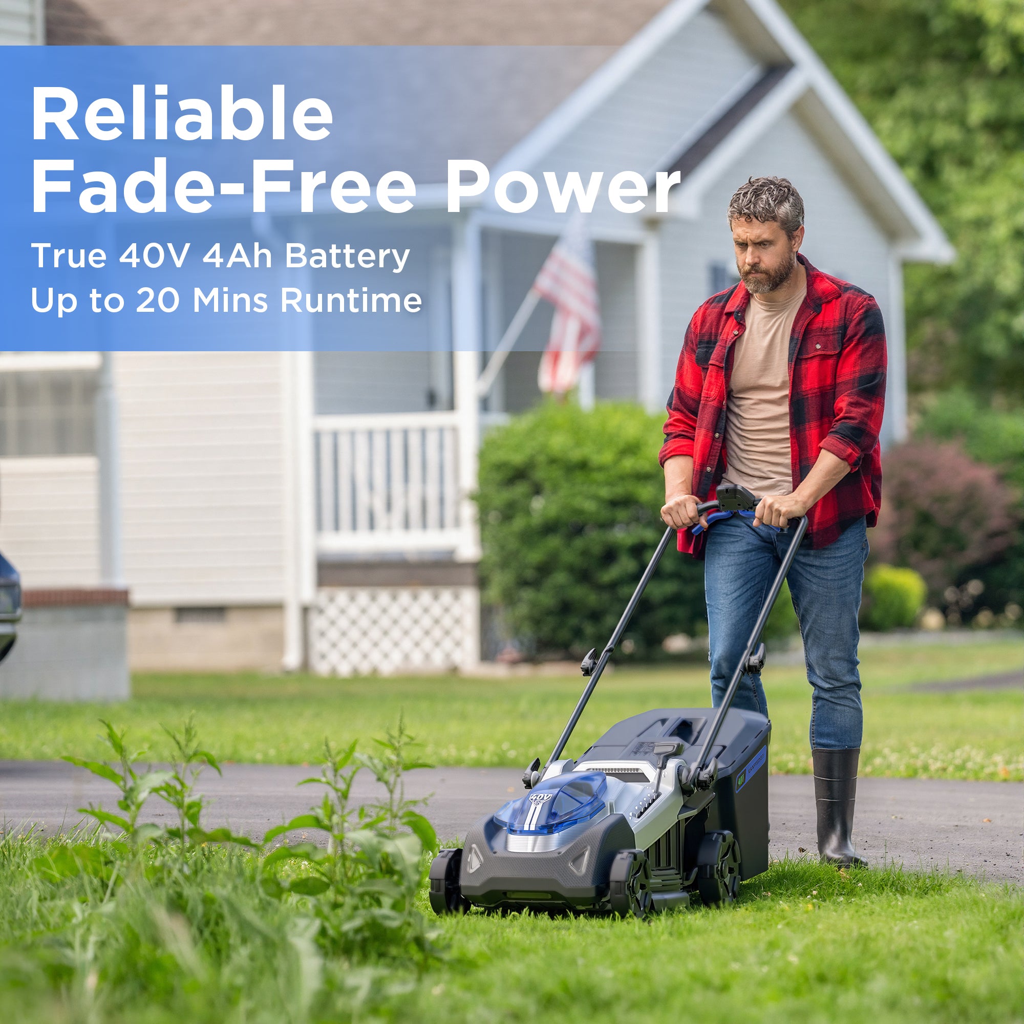 KraftSense U40X 40V Brushless Cordless 18-Inch Lawn Mower