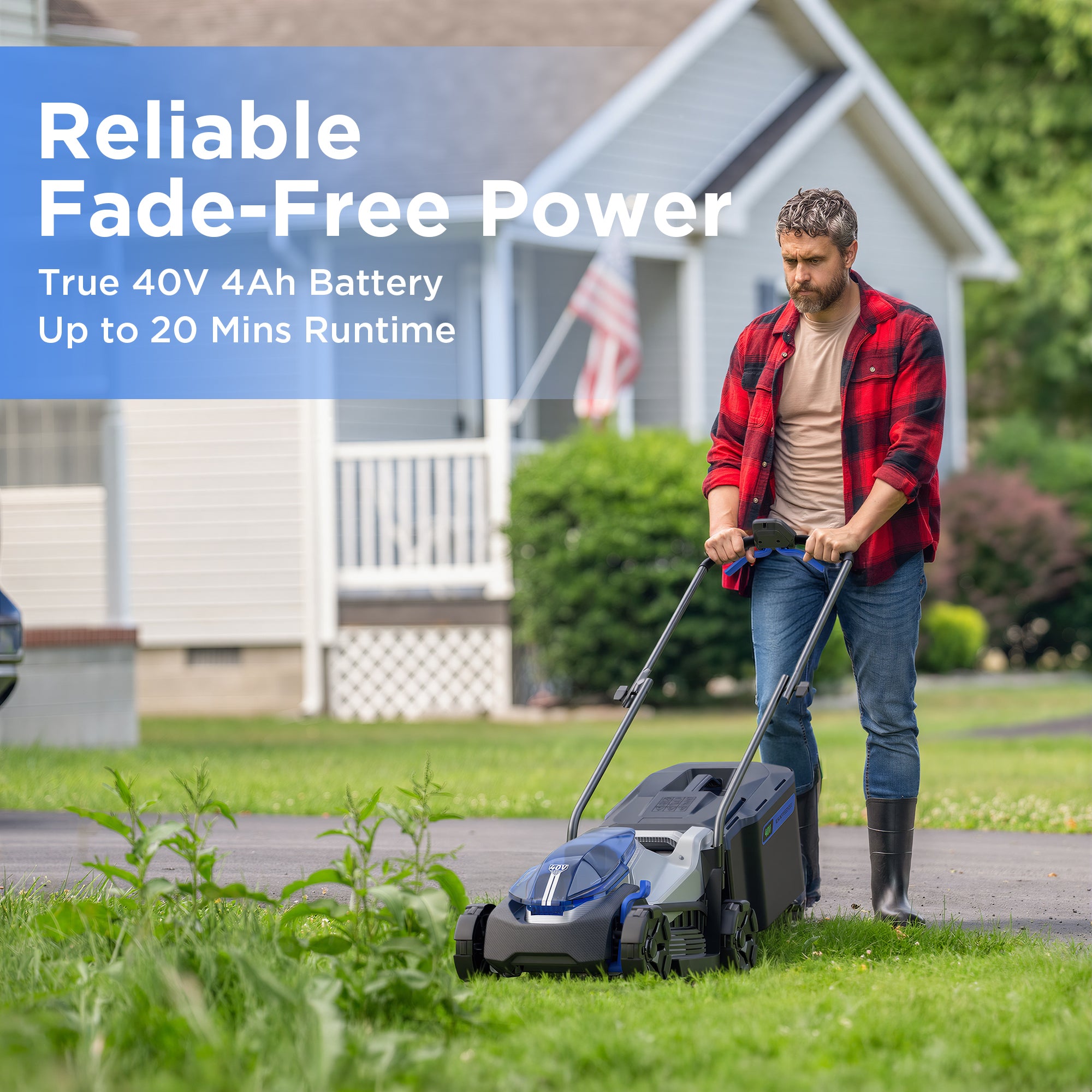 KraftSense U40X 40V Brushless Cordless 18-Inch Lawn Mower