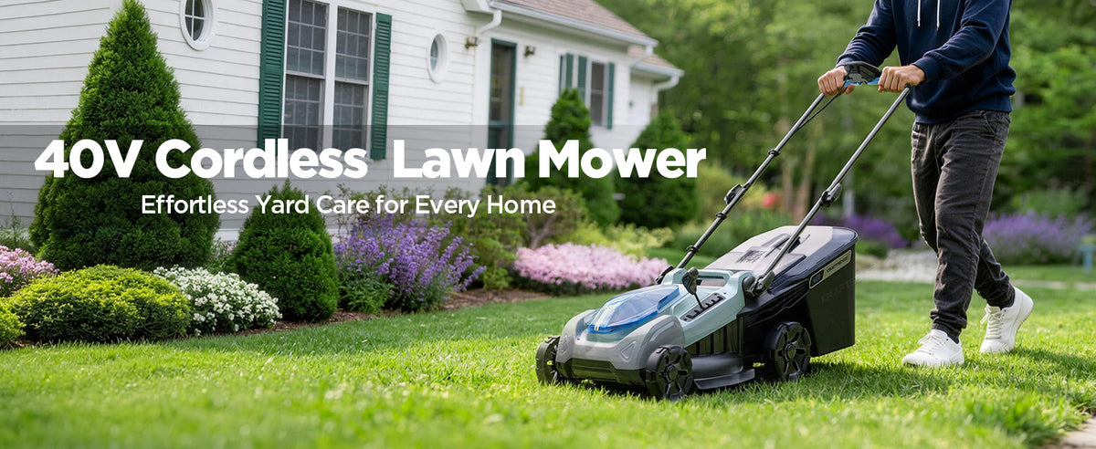 KraftSense U40X 40V Brushless Cordless Lawn Mower 18" with 4.0Ah Battery and Charger