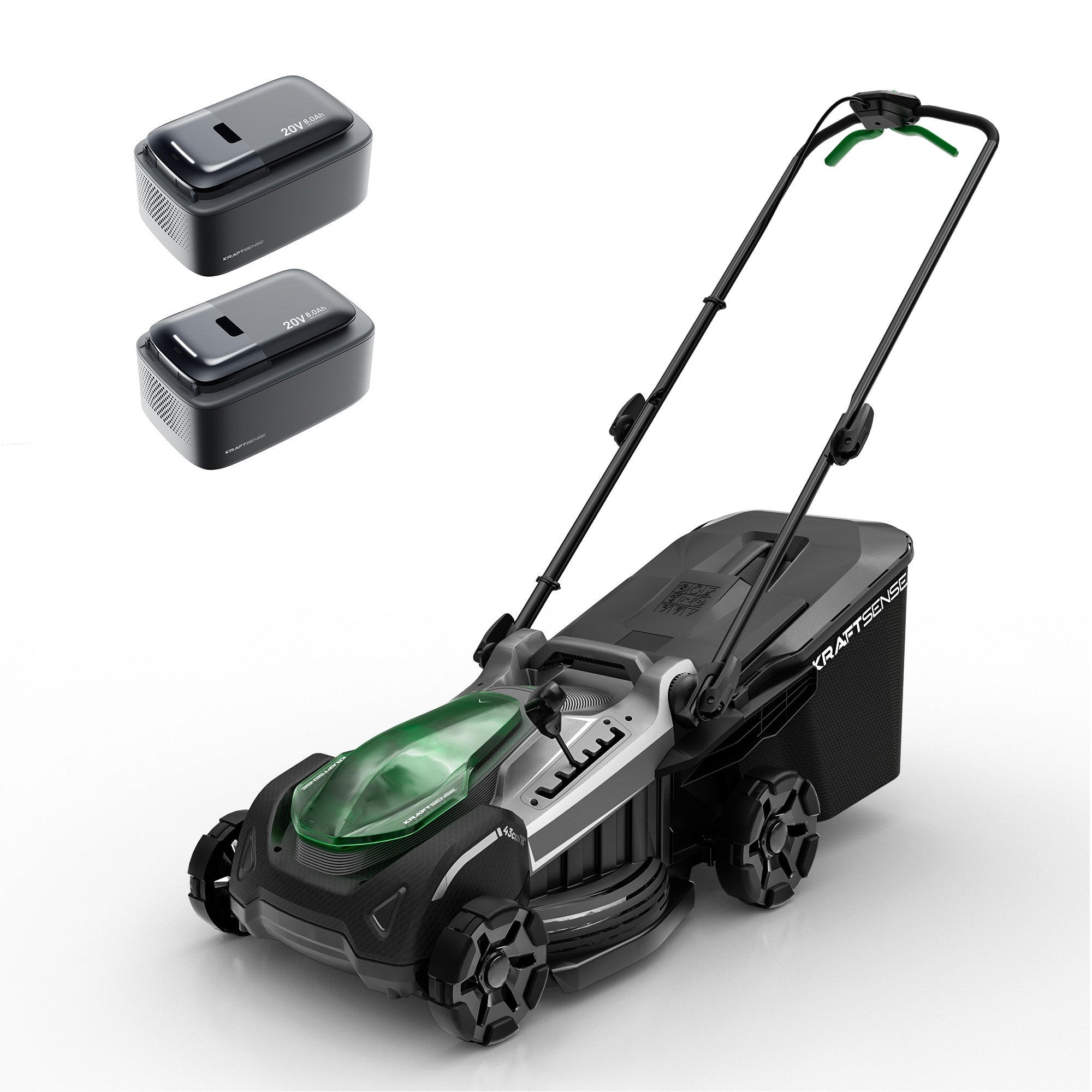 Kraftsense U20X Slim 40V Brushless Cordless Lawn Mower 18" – Long-Run 2×8.0Ah Batteries