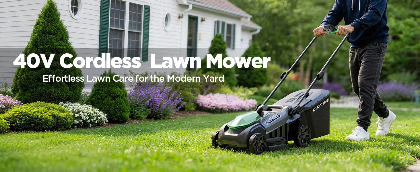 Kraftsense U20X Slim 40V Brushless Cordless Lawn Mower 16