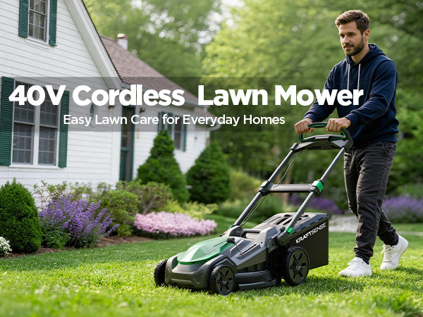 Kraftsense U20X Slim 40V Brushless Self-Propelled Cordless Lawn Mower 21" with 2×8.0Ah Batteries