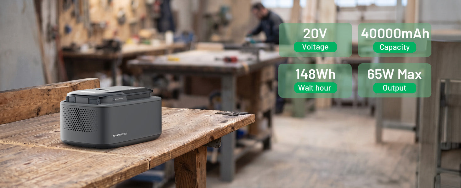 Kraftsense U20X Slim 20V 2-in-1 Tool Battery & Power Bank 8.0Ah