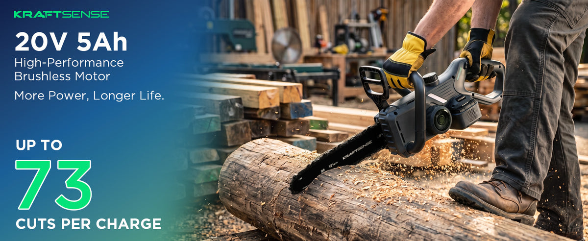 Kraftsense U20X Slim 20V Brushless Chainsaw | with 2.0Ah Battery Options