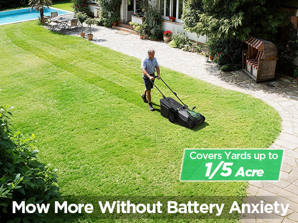 Kraftsense U20X Slim 40V Brushless Cordless Lawn Mower 18" with 2 x 5.0Ah Batteries