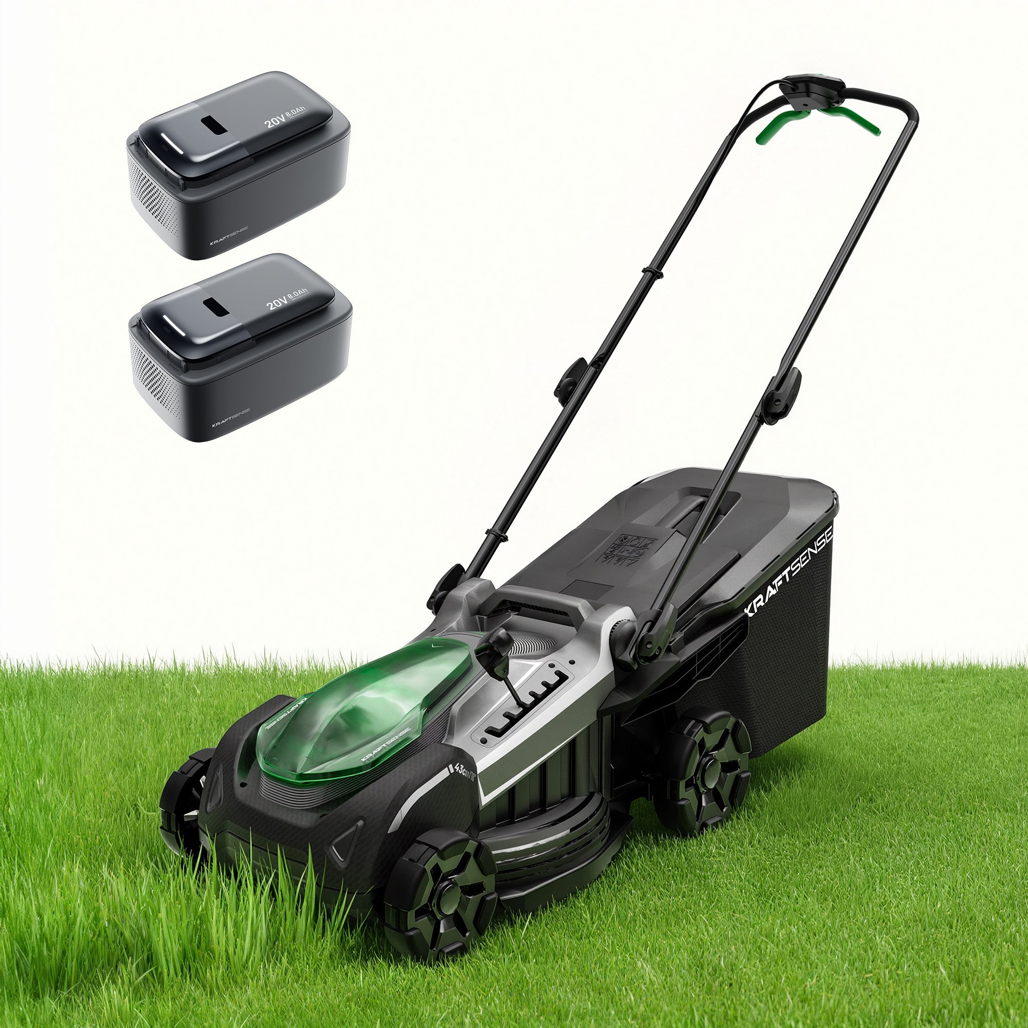 Kraftsense U20X Slim 40V Brushless Cordless Lawn Mower 18" – Long-Run 2×8.0Ah Batteries