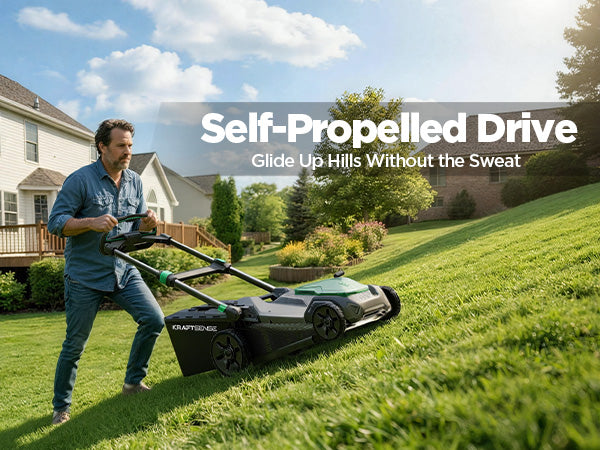 Kraftsense U20X Slim 40V Brushless Self-Propelled Cordless Lawn Mower 21" with 2×8.0Ah Batteries
