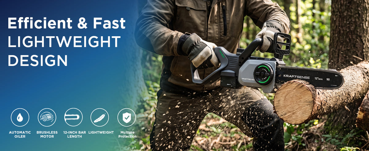 Kraftsense U20X Slim 20V Brushless Chainsaw | with 2.0Ah Battery Options