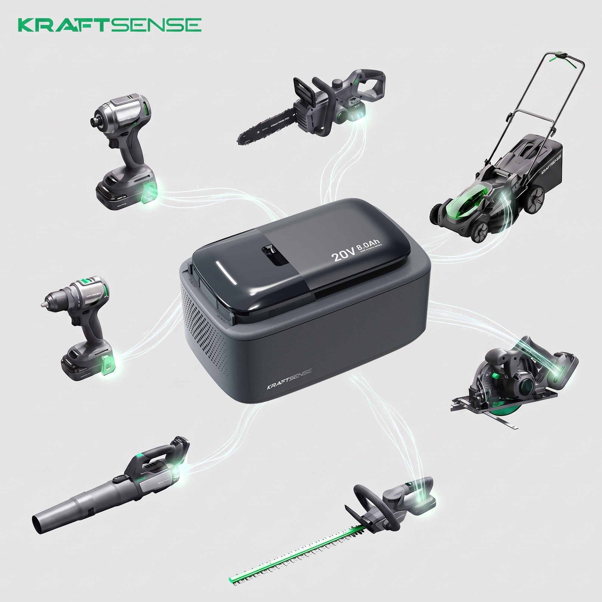 Kraftsense U20X Slim 20V 2-in-1 Tool Battery & Power Bank 8.0Ah