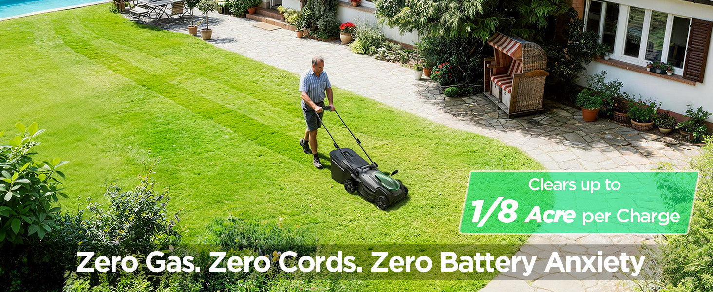 Kraftsense U20X Slim 40V Brushless Cordless Lawn Mower 16