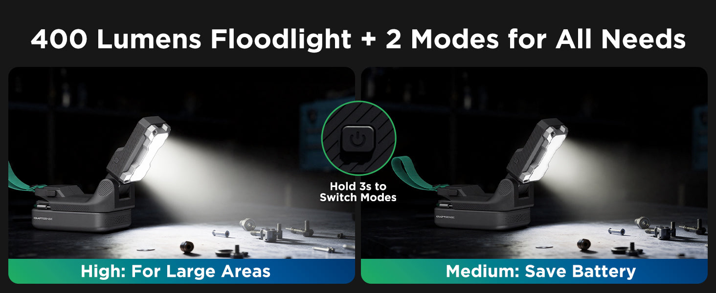 【COMING SOON | $19.99】Kraftsense U20X Slim 20V Cordless LED Work Light – with 2.0Ah 2-in-1 Battery & Power Bank