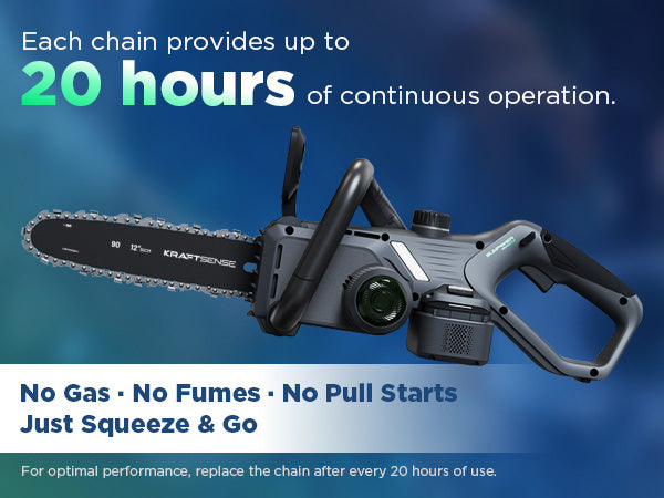 Kraftsense U20X Slim 20V Brushless Chainsaw | with 2.0Ah Battery Options
