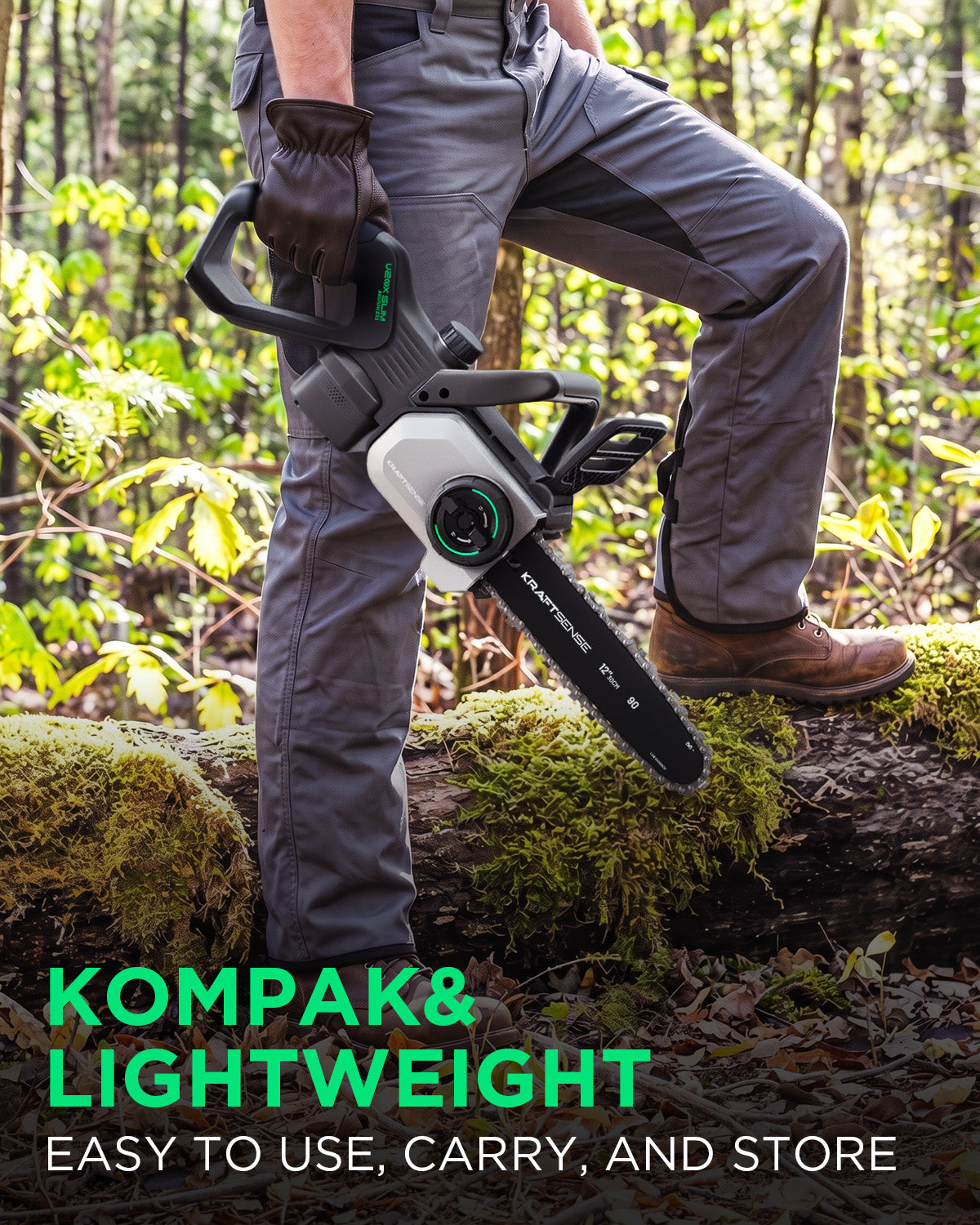 Kraftsense U20X Slim 20V Brushless Chainsaw | with 2.0Ah Battery Options