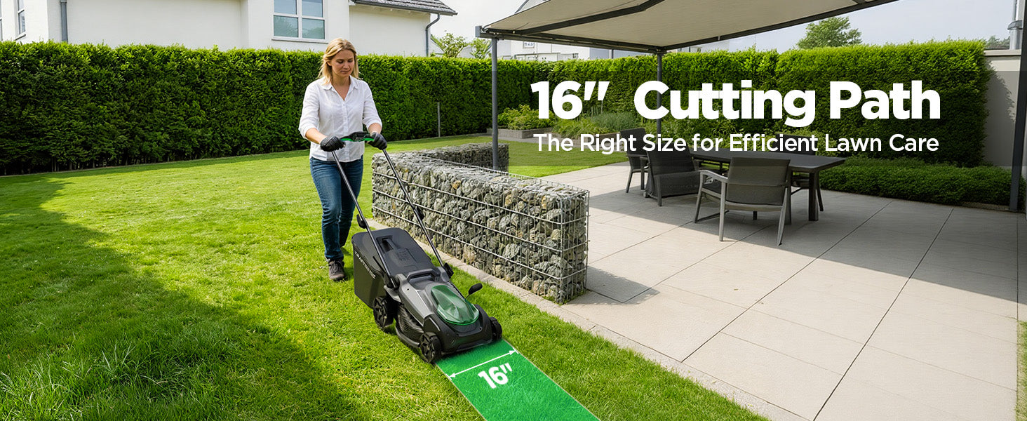 Kraftsense U20X Slim 40V Brushless Cordless Lawn Mower 16