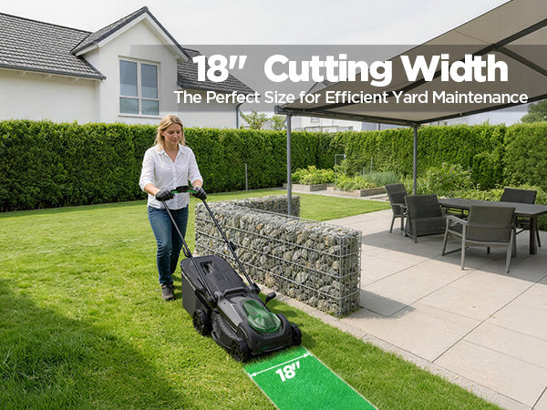 Kraftsense U20X Slim 40V Brushless Cordless Lawn Mower 18" with 2 x 5.0Ah Batteries