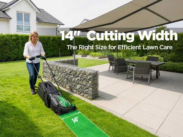 Kraftsense U20X Slim 20V Brushless Cordless Lawn Mower 14" with Long-Run 8.0Ah Battery
