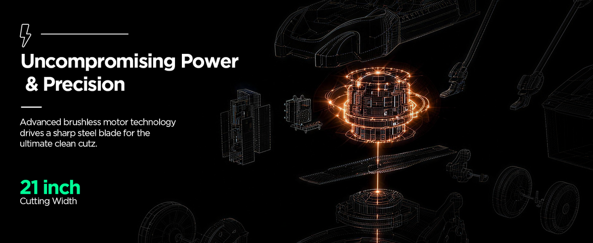 Kraftsense U40X 40V Brushless 21-inch Self-Propelled Lawn Mower (510 mm)