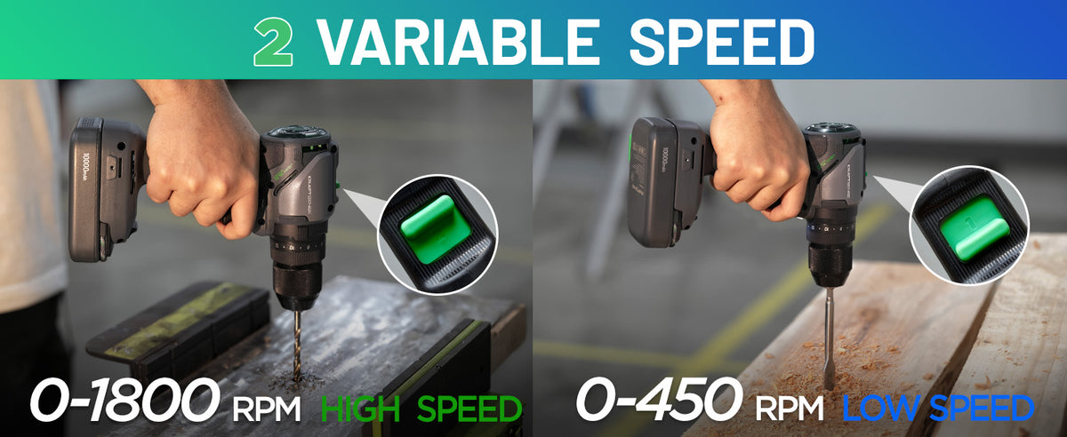 KraftSense U20X Brushless Hammer Drill, 1/2 in Keyless Chuck, 20-Position Torque, with 2.0Ah Battery