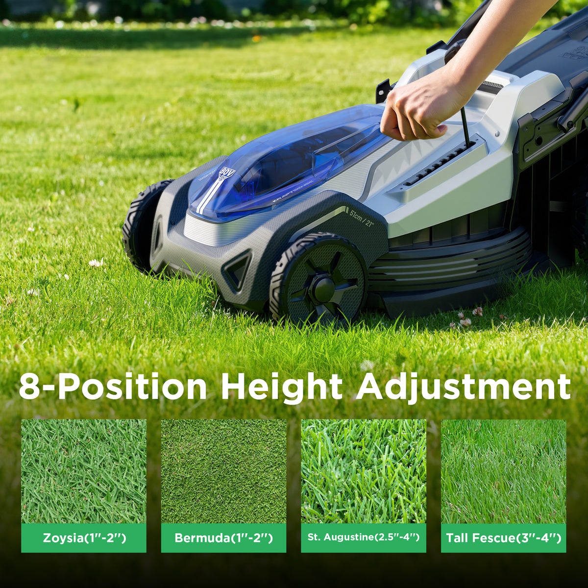 Kraftsense U40X 40V Brushless Dual-Battery 21-inch Lawn Mower (510mm)