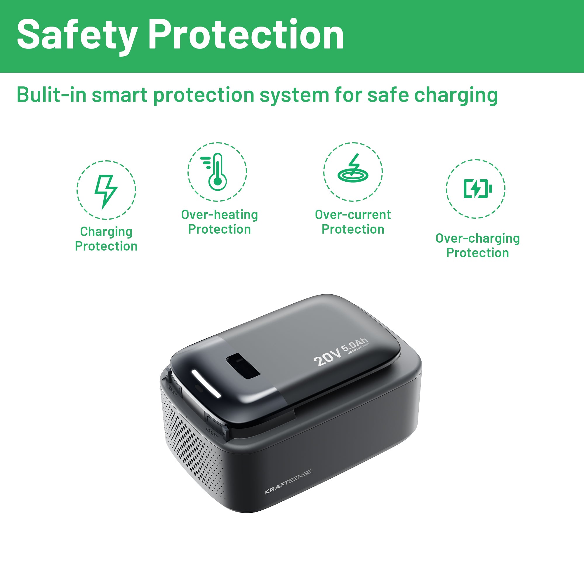 Kraftsense U20X Slim 20V 2-in-1 Tool Battery & Power Bank 5.0Ah