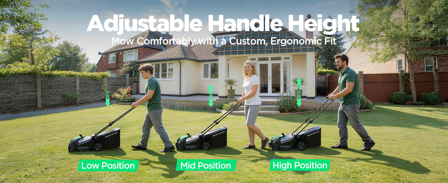 Kraftsense U20X Slim 40V Brushless Cordless Lawn Mower 18