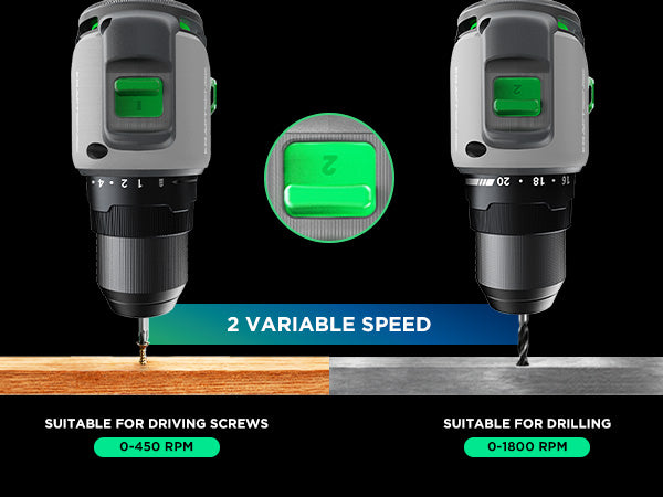 Kraftsense U20X Slim 20V Cordless 1/2" Drill, 50 N·m Torque, Brushless Motor, 2.0Ah Battery.
