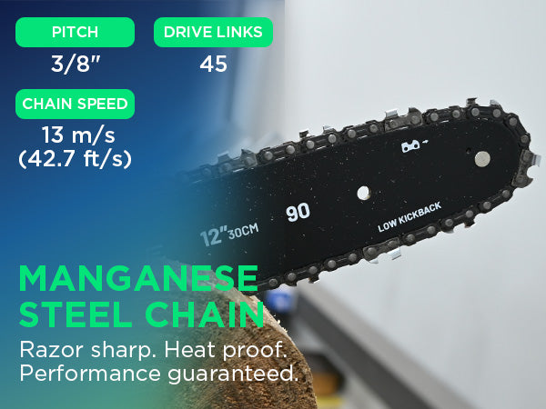 Kraftsense U20X Slim 20V Brushless Chainsaw | with 2.0Ah Battery Options