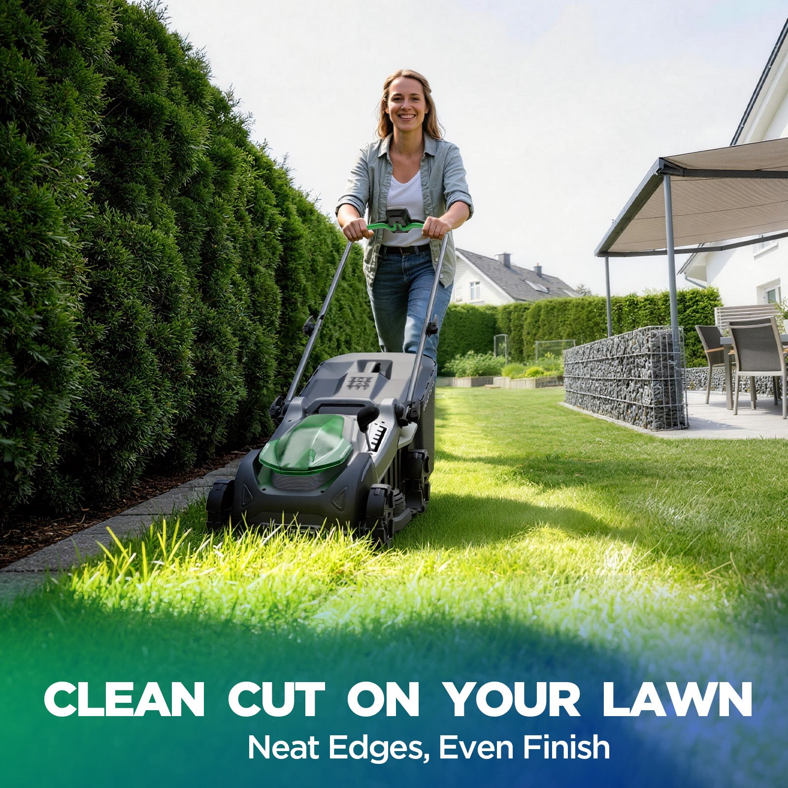 Kraftsense U20X Slim 40V Brushless Cordless Lawn Mower 16" with 2 x 5.0Ah Batteries