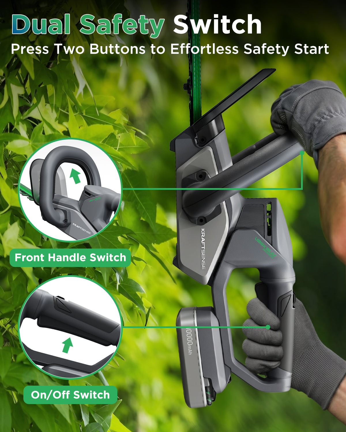 【COMING SOON】Kraftsense U20X Slim 20V Cordless Brushless Hedge Trimmer with 2.0Ah Battery