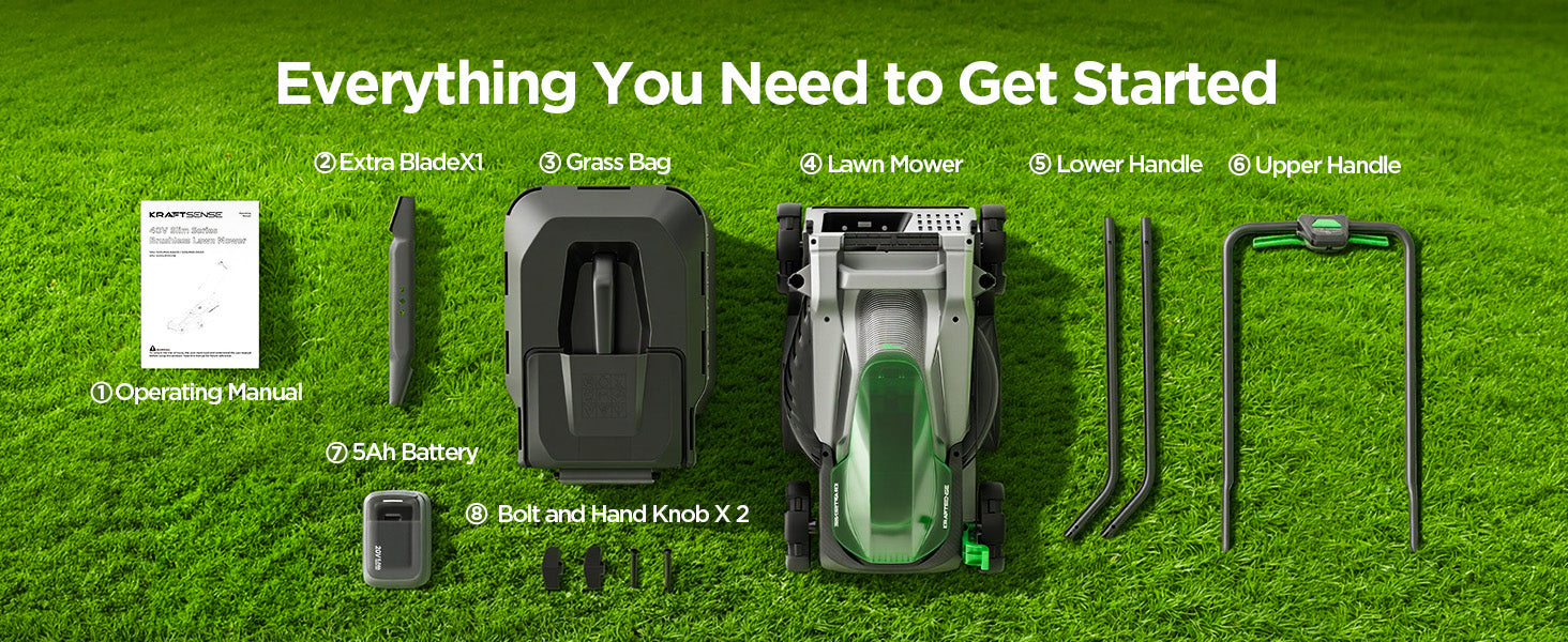 Kraftsense U20X Slim 20V Brushless Cordless Lawn Mower 14