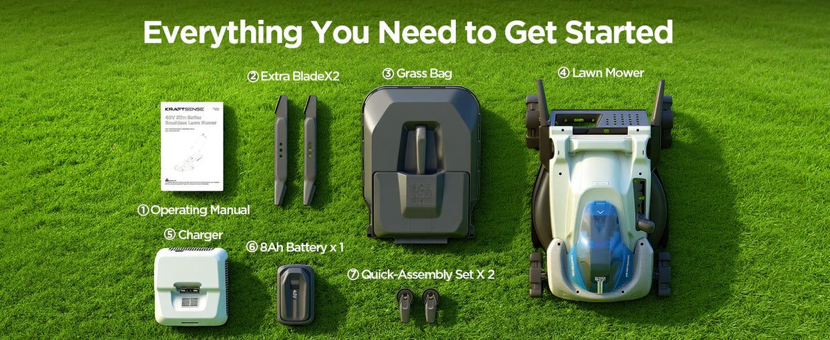 KraftSense U40X 40V Brushless Cordless Lawn Mower 18" with 4.0Ah Battery and Charger