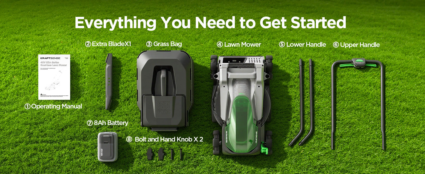 Kraftsense U20X Slim 20V Brushless Cordless Lawn Mower 14