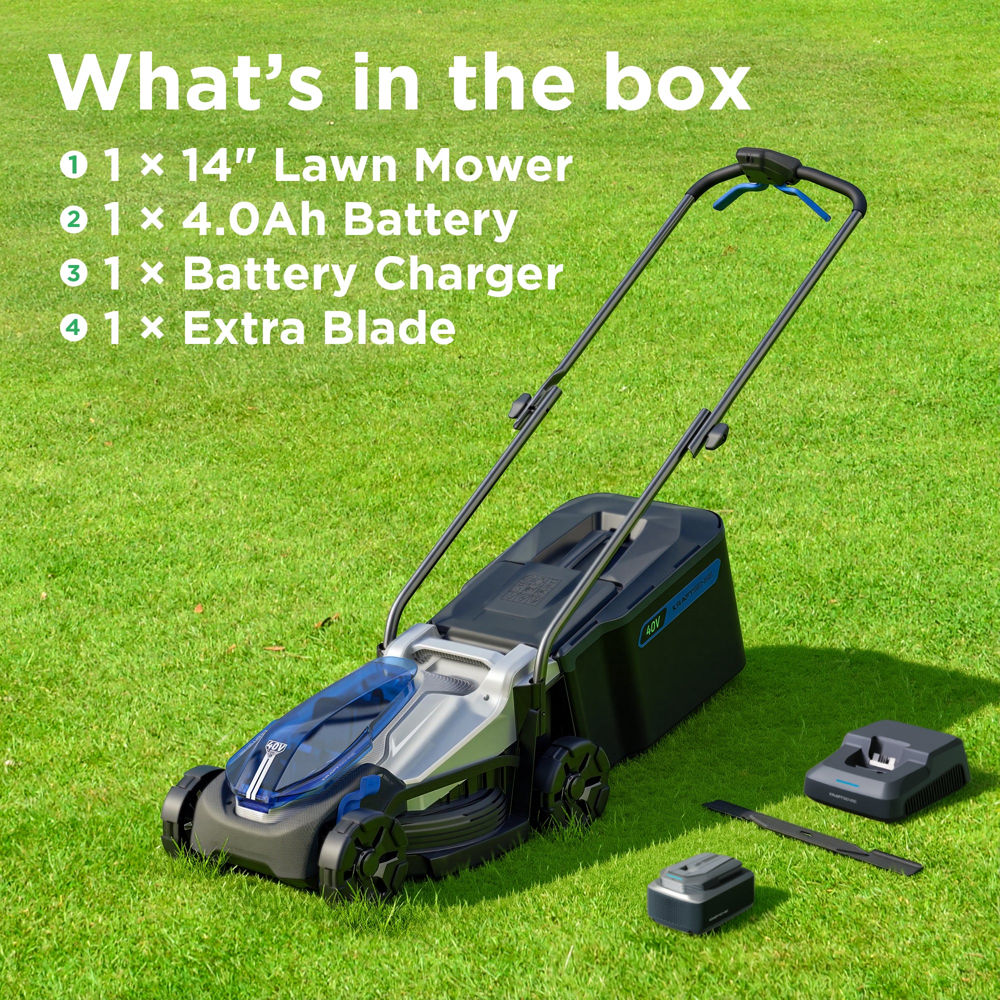 KraftSense U40X 40V Brushless Cordless 18-Inch Lawn Mower