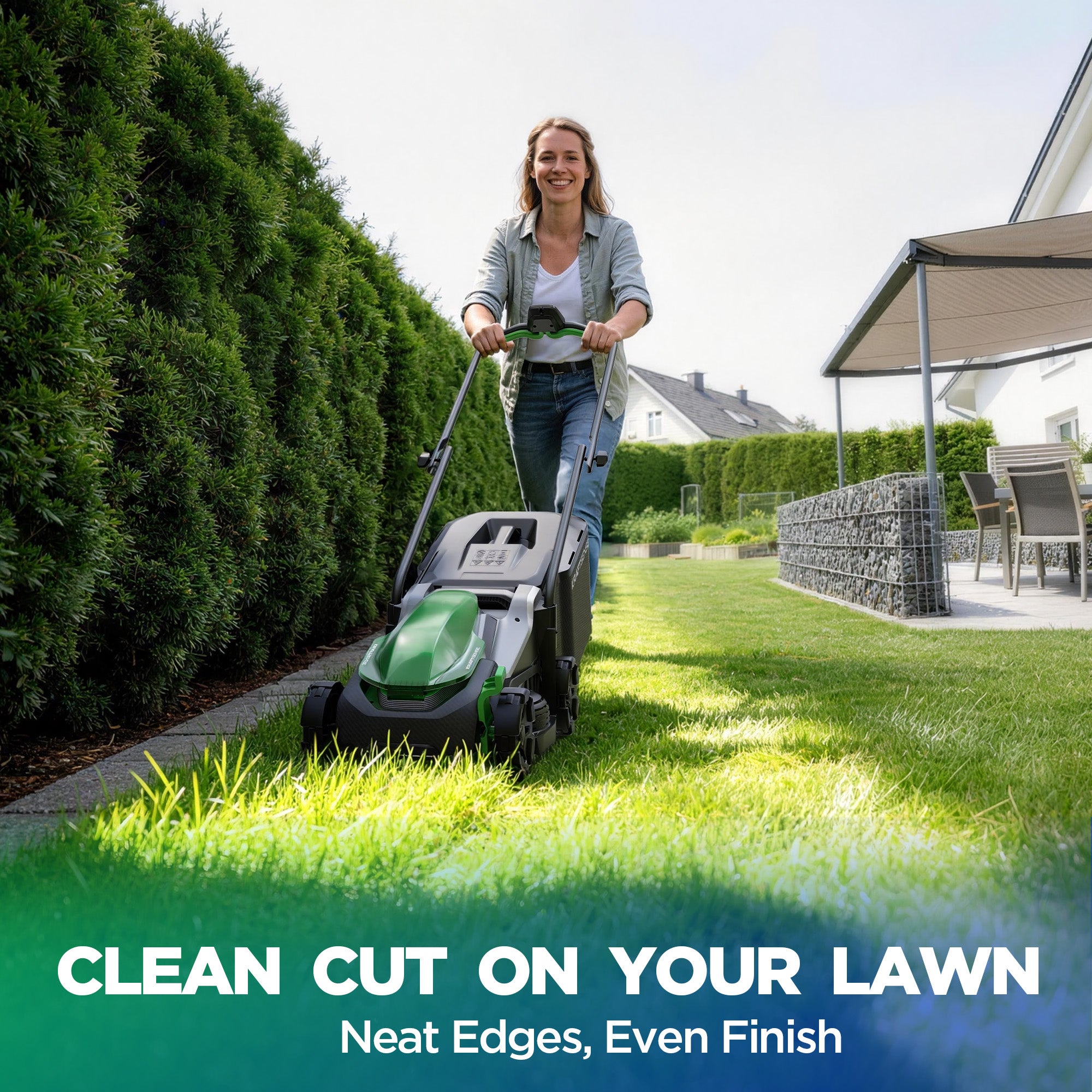 Kraftsense U20X Slim 20V Brushless Cordless Lawn Mower 14" with  5.0Ah Battery