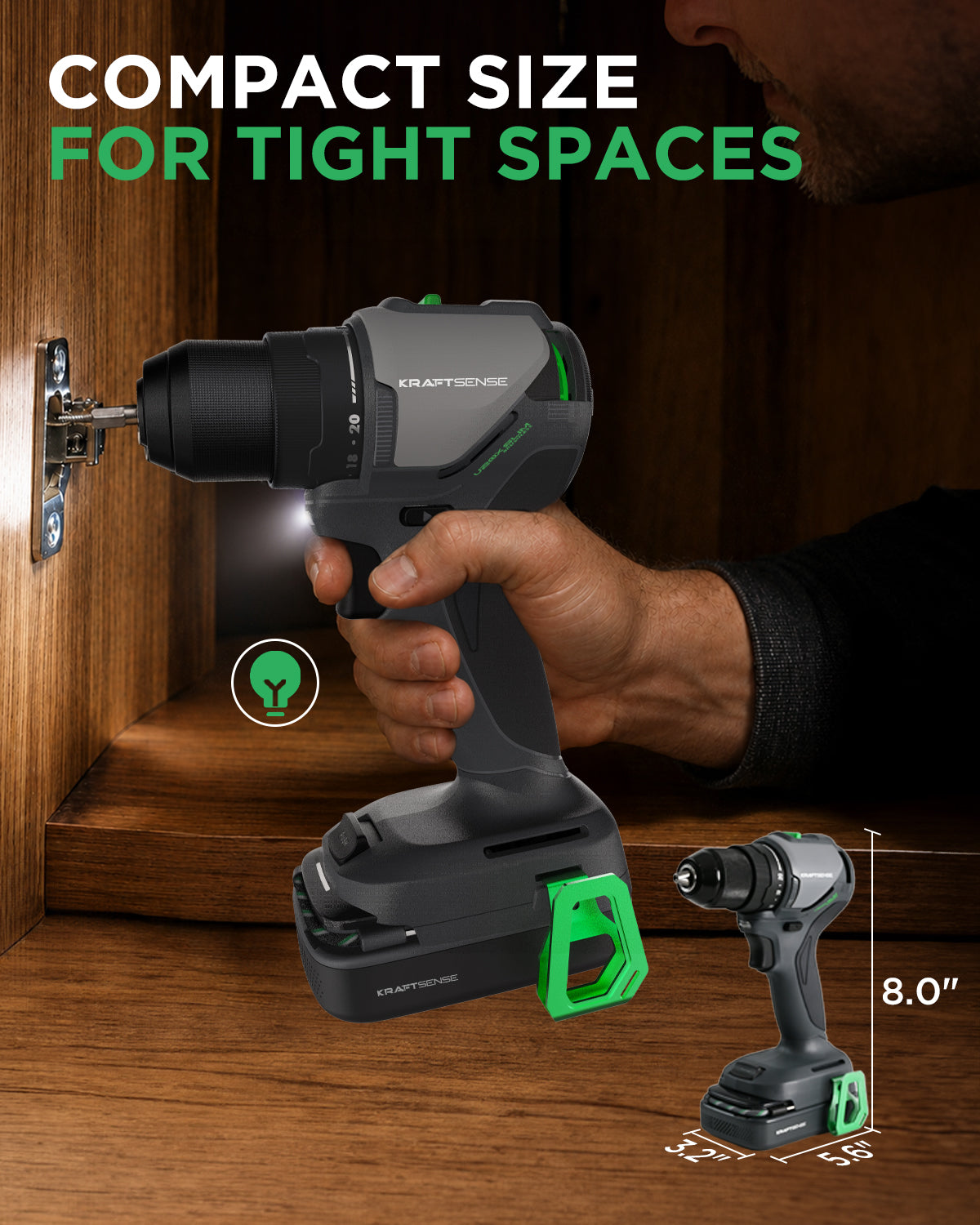 U20X Brushless 2-Speed Drill — Single Battery Kit (U20X-2.0Ah Slim, No Charger)