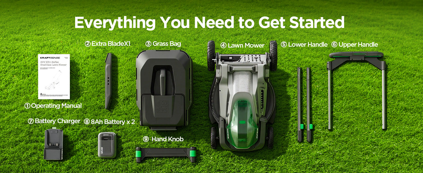 Kraftsense U20X  Slim 40V Brushless Cordless Lawn Mower 21