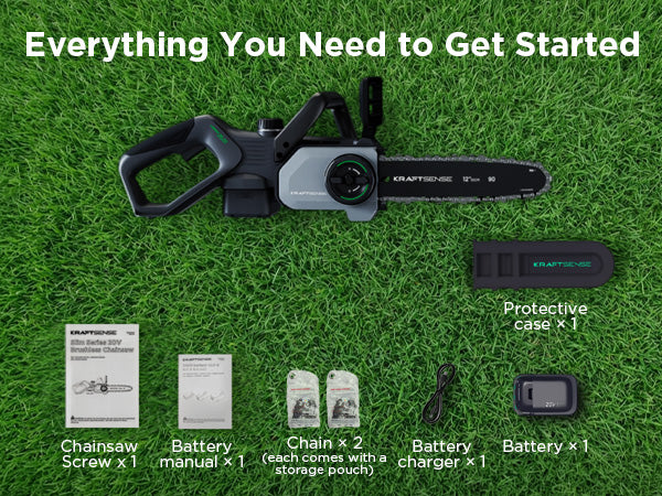 Kraftsense U20X Slim 20V Brushless Chainsaw | with 2.0Ah Battery Options