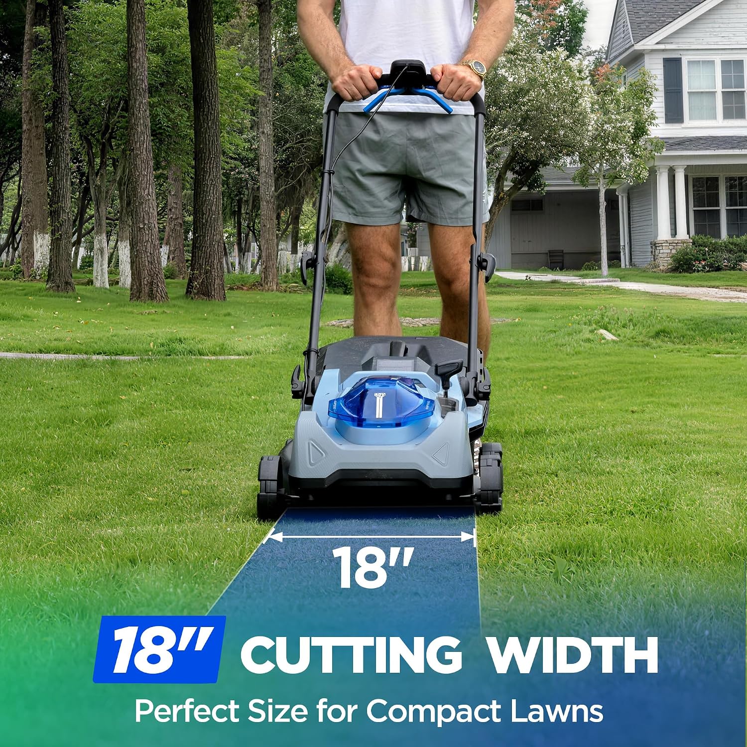 KraftSense U40X 40V Brushless Cordless Lawn Mower 18" with 4.0Ah Battery